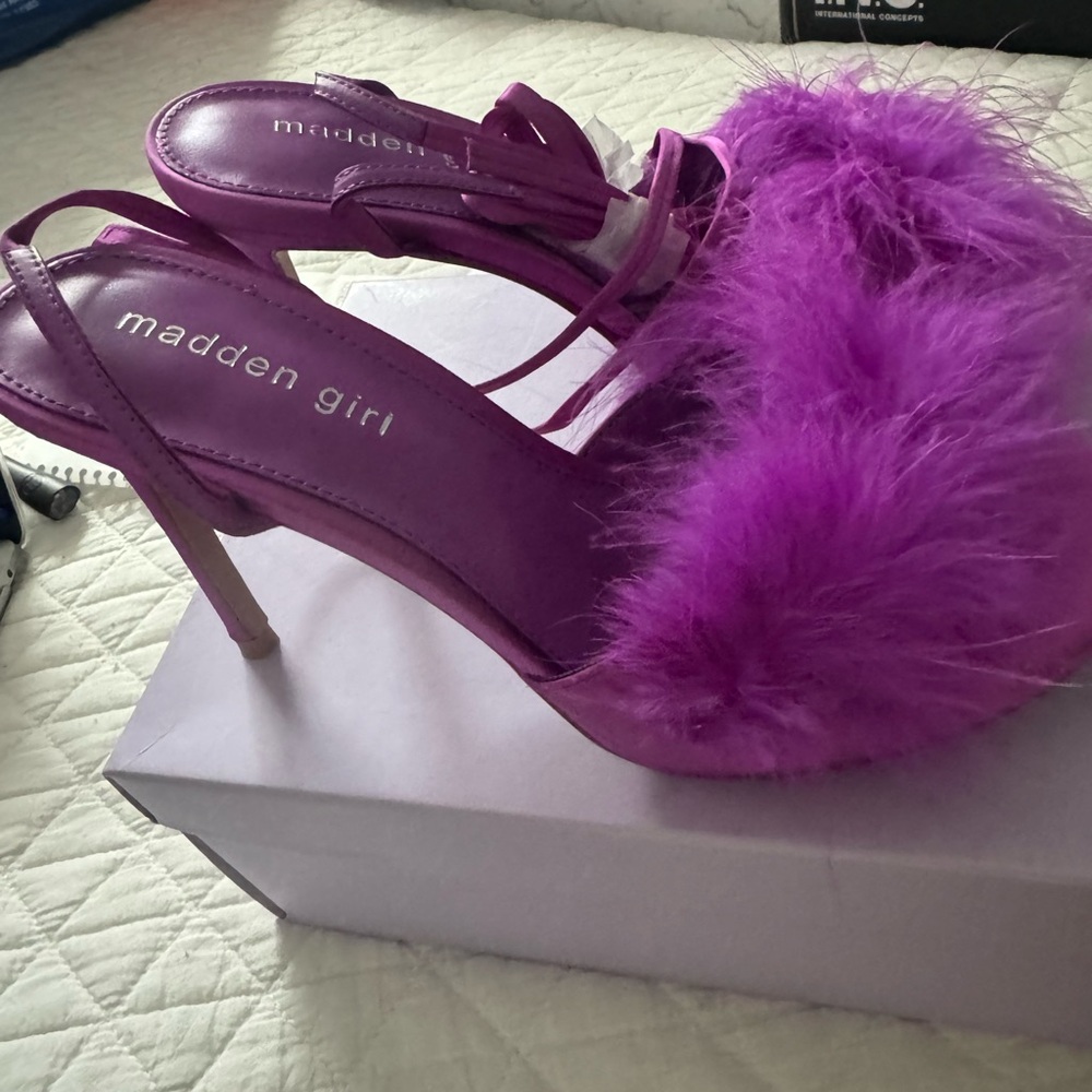Purple tie up heels